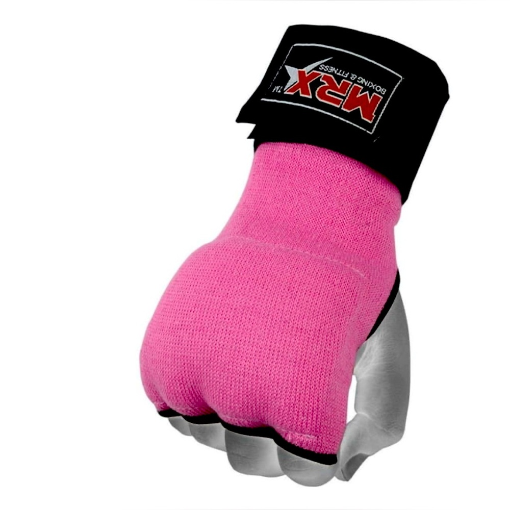 MRX Gel Padded Boxing Gloves Long Wrist Wraps Pink NWT - Size Medium